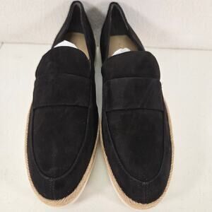 Via Spiga Leather Minimalist Flat Slip-On Comfort Shoes Black Women US 6.5M NWOT